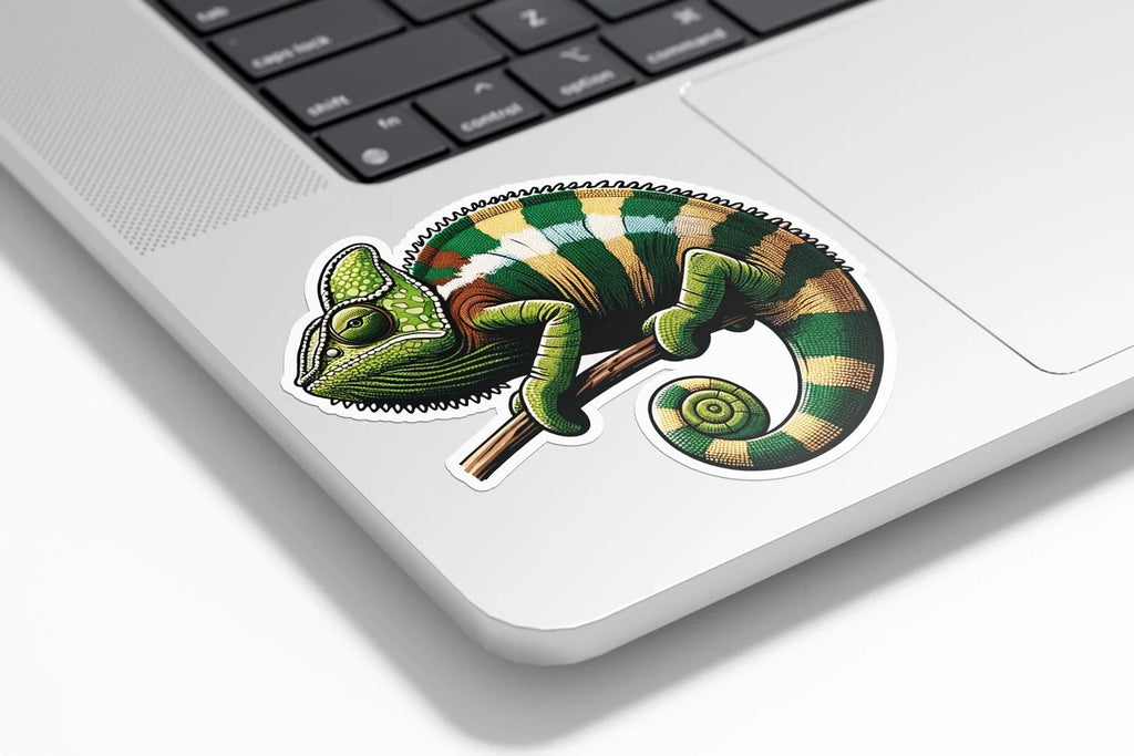 Sticker Caméléon en Vinyle de Qualité, Résistant à l'Eau et aux UV, Découpe à la Forme, Décoration Unique