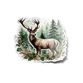 Sticker vinyle Cerf dans la forêt | Autocollant animal sauvage aquarelle | Résistant à l'eau et aux UV
