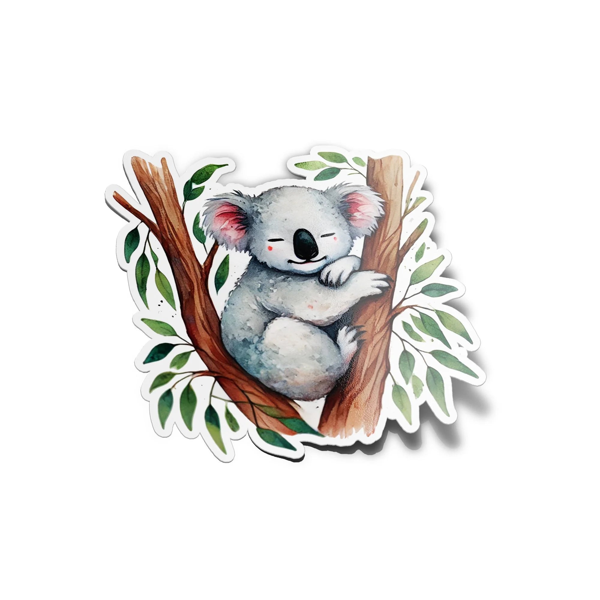 Sticker vinyle Koala mignon en aquarelle | Autocollant animal résistant eau et UV | Découpe à la forme
