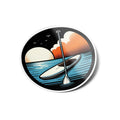 AUTOCOLLANTS STICKERS Vinyle Paddle au Coucher de Soleil - Résistant Eau & UV, Design Minimaliste