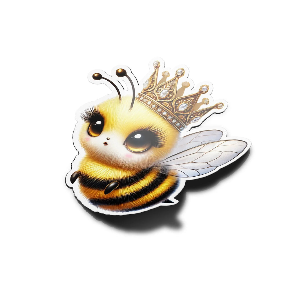 Sticker vinyle Abeille Reine mignonne - Autocollant résistant eau et UV - Abeille adorable avec couronne