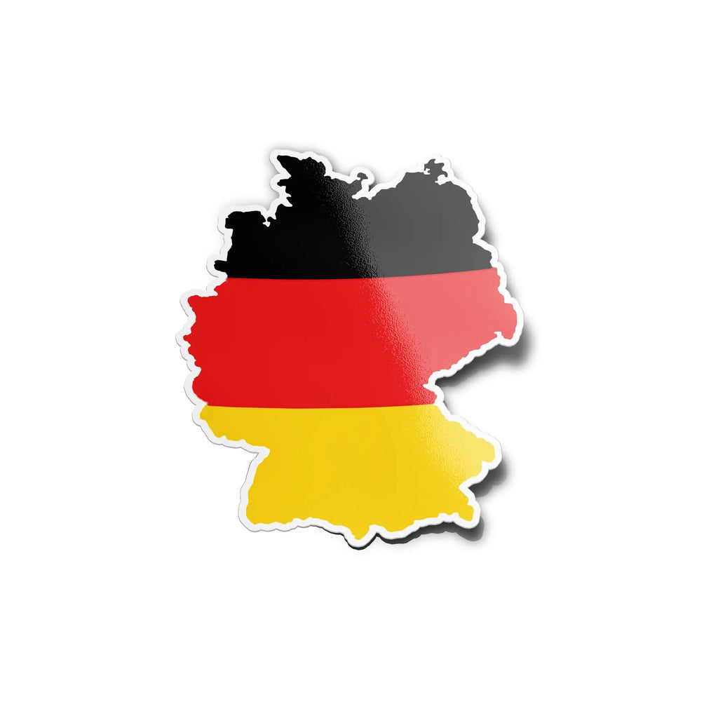 Sticker vinyle carte d'Allemagne | Autocollant drapeau allemand noir rouge jaune | Résistant eau et UV