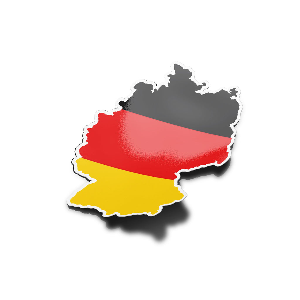 Sticker vinyle carte d'Allemagne | Autocollant drapeau allemand noir rouge jaune | Résistant eau et UV