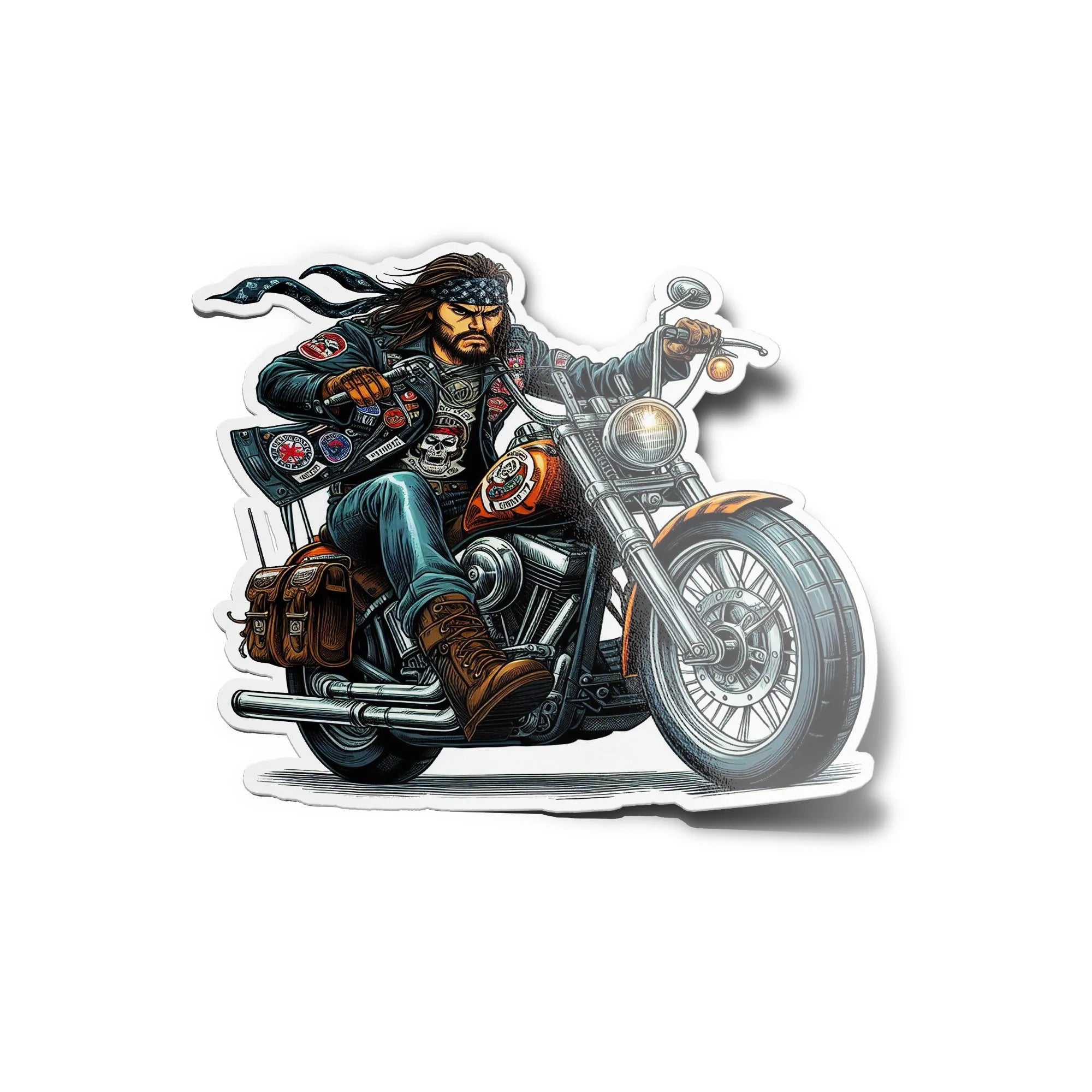 Sticker Biker Motard ‘Roi de la Route’ - Vinyle Résistant - Esprit Harley et Chopper