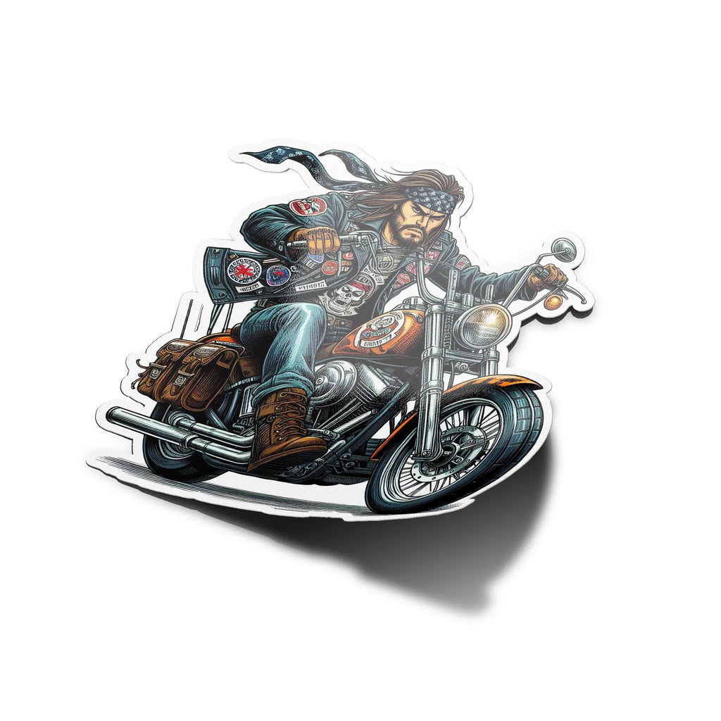 Sticker Biker Motard ‘Roi de la Route’ - Vinyle Résistant - Esprit Harley et Chopper