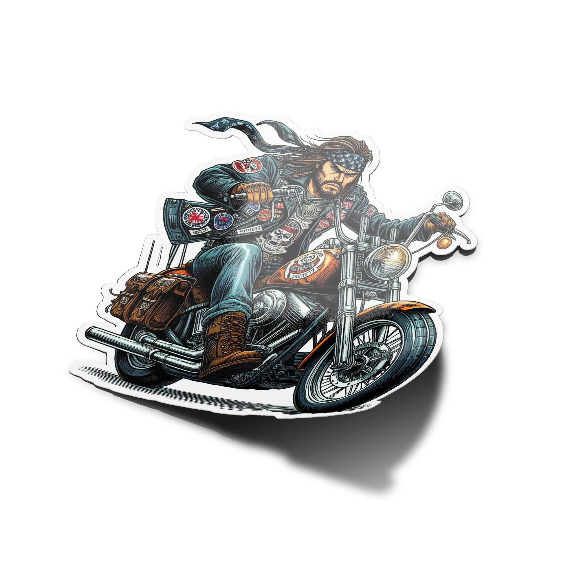 Sticker Biker Motard ‘Roi de la Route’ - Vinyle Résistant - Esprit Harley et Chopper