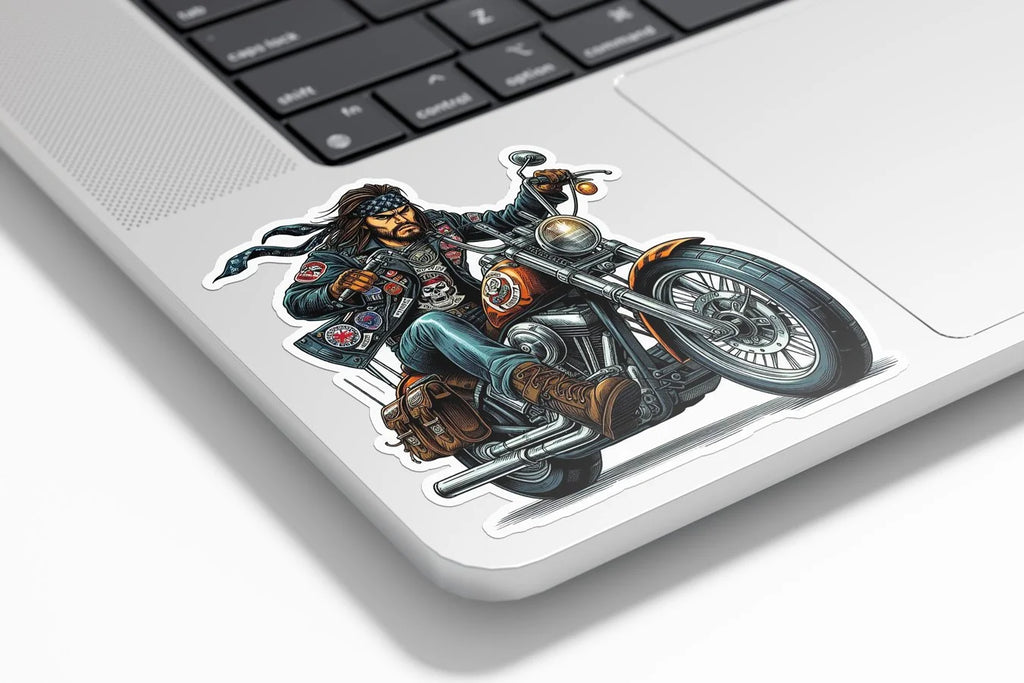 Sticker Biker Motard ‘Roi de la Route’ - Vinyle Résistant - Esprit Harley et Chopper