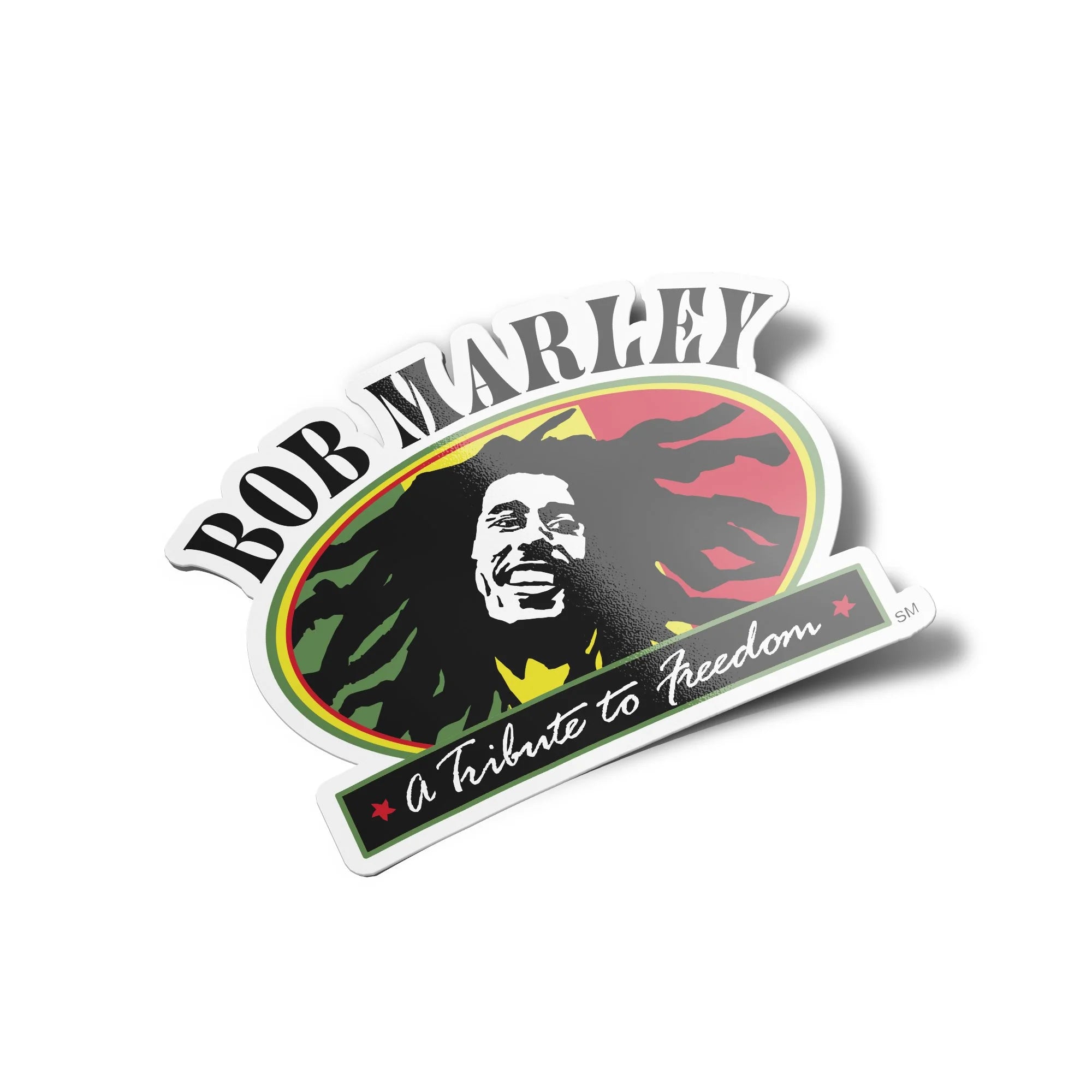 AUTOCOLLANTS Stickers Bob Marley Reggae Musique tribute to freedom 9x6cm découpé à la forme vinyle resistant eau et UV