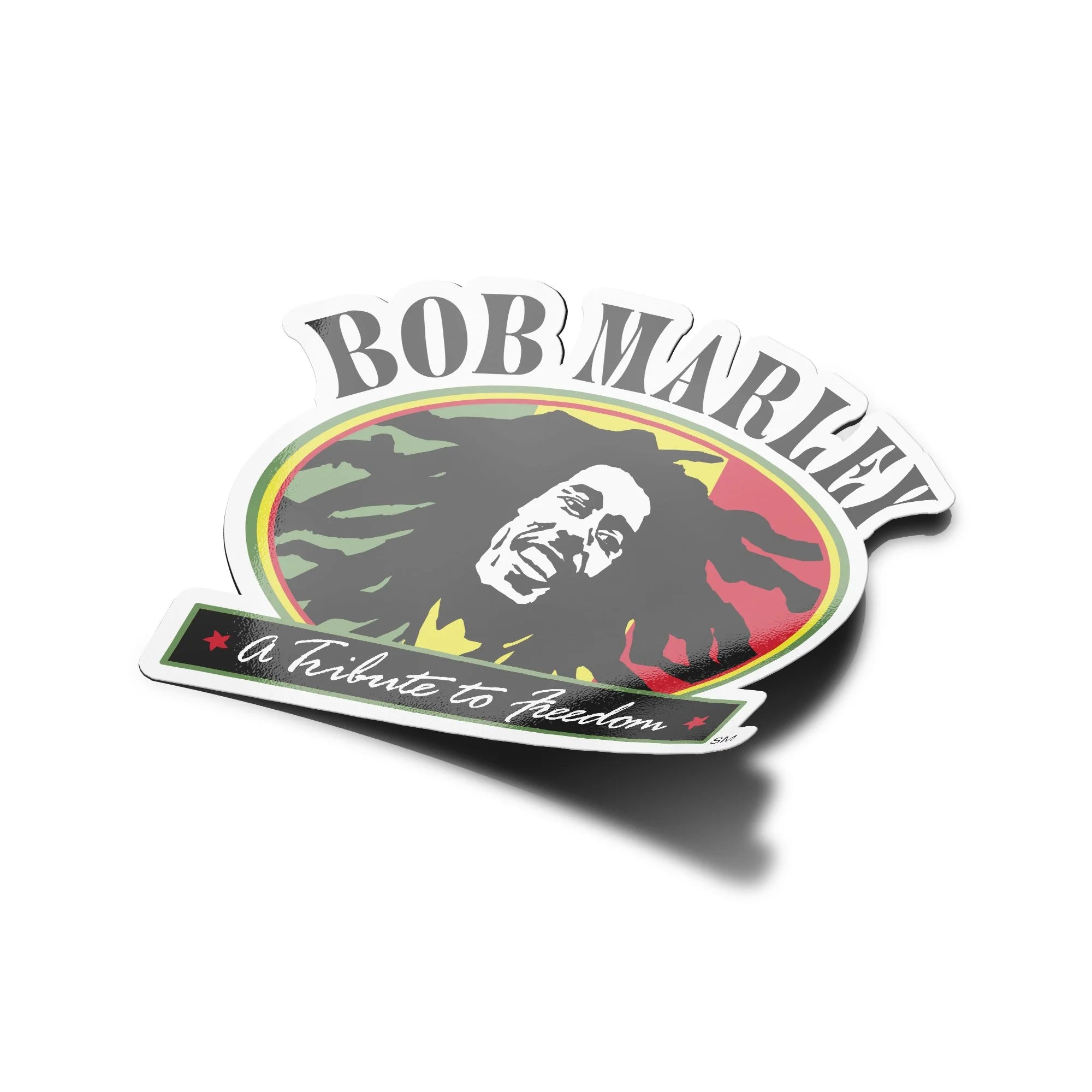AUTOCOLLANTS Stickers Bob Marley Reggae Musique tribute to freedom 9x6cm découpé à la forme vinyle resistant eau et UV