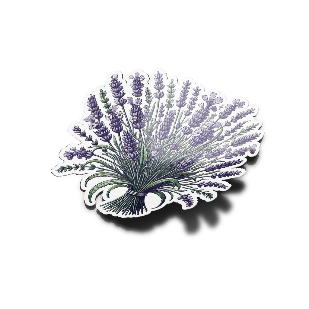 Sticker Vinyle Bouquet de Lavande - Plante de Provence - Résistant Eau et UV - Découpe à la Forme