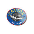 Sticker Caviar – Autocollant vinyle rétro inspiré des boîtes de caviar russe | Design gastronomique luxe, résistant à l’