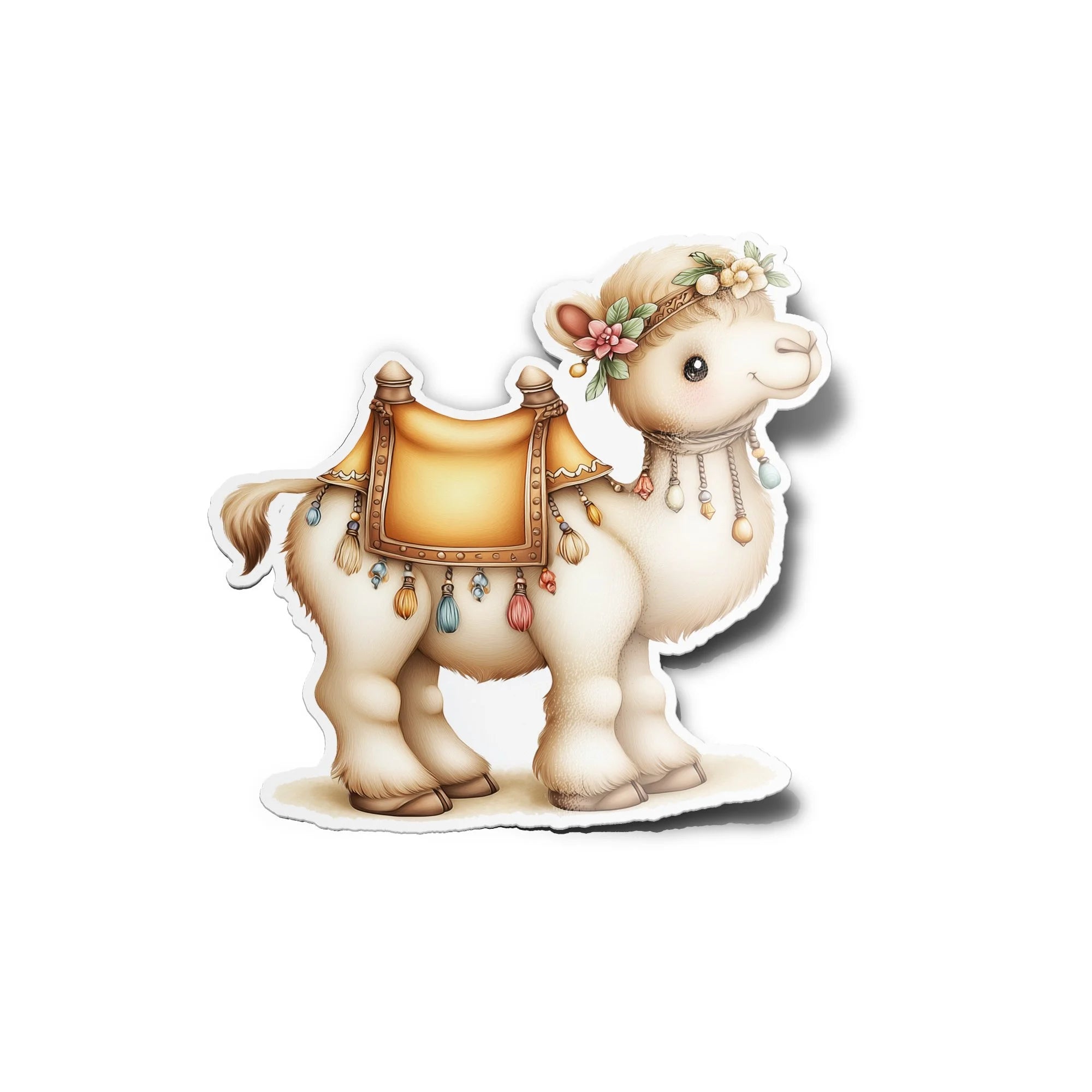 Sticker chameau kawaii en vinyle – Autocollant enfant mignon résistant à l’eau et aux UV – Style bohème