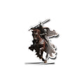 Sticker Vinyle Chevalier Médiéval – Guerrier en Armure sur Cheval, Épée et Cape, Résistant Eau & UV