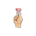 Sticker Cœur Coréen (Finger Heart) – Vinyle Premium Résistant Eau & UV