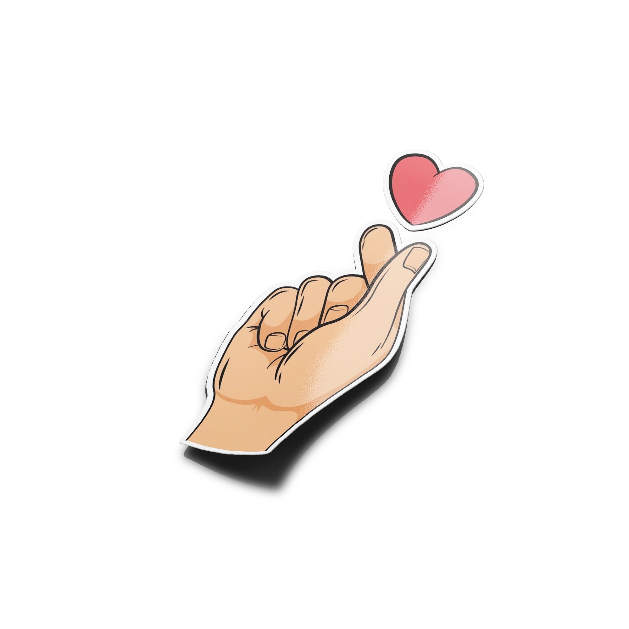 Sticker Cœur Coréen (Finger Heart) – Vinyle Premium Résistant Eau & UV