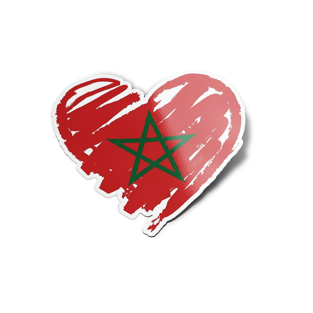 Sticker Cœur Maroc - Vinyle Premium Résistant & Waterproof