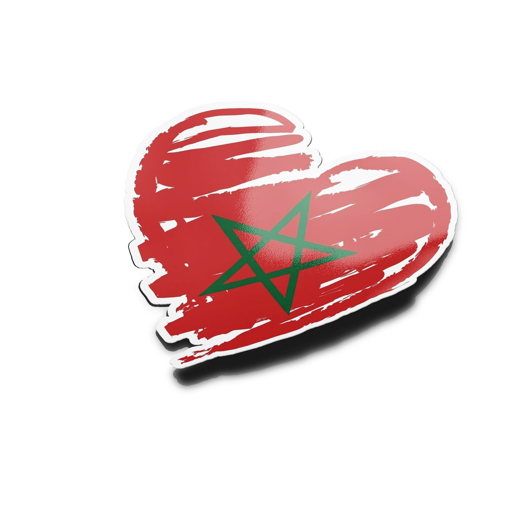 Sticker Cœur Maroc - Vinyle Premium Résistant & Waterproof