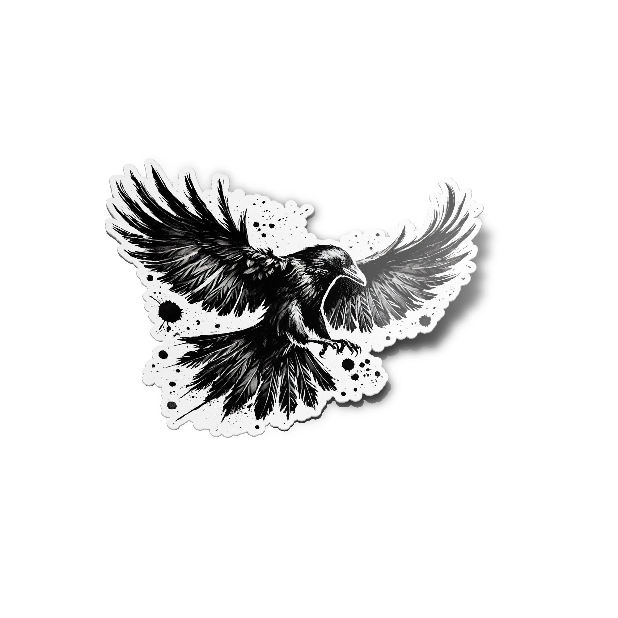 Sticker corbeau noir gothique - Autocollant vinyle de qualité - Résistant eau et UV - Illustration sombre