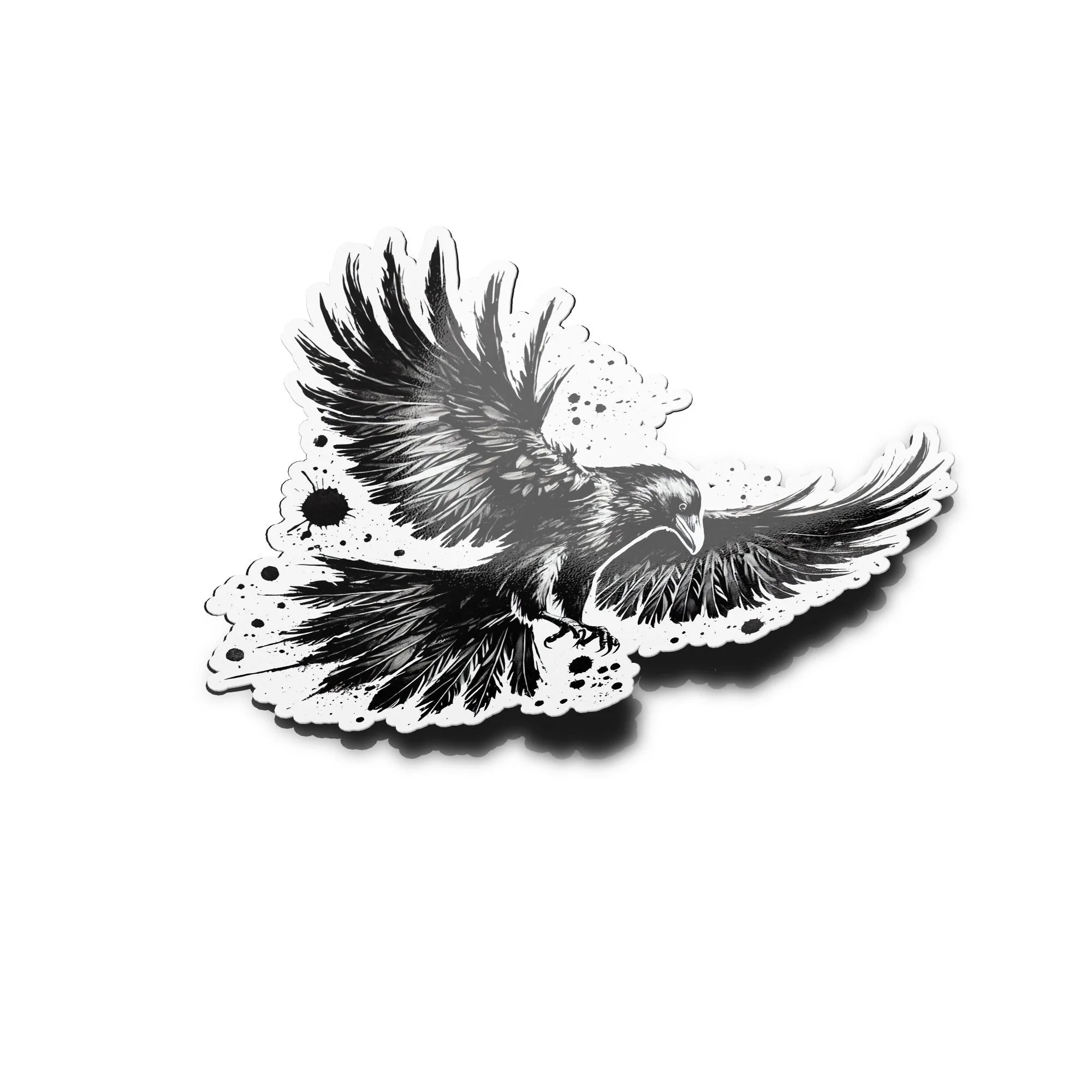 Sticker corbeau noir gothique - Autocollant vinyle de qualité - Résistant eau et UV - Illustration sombre