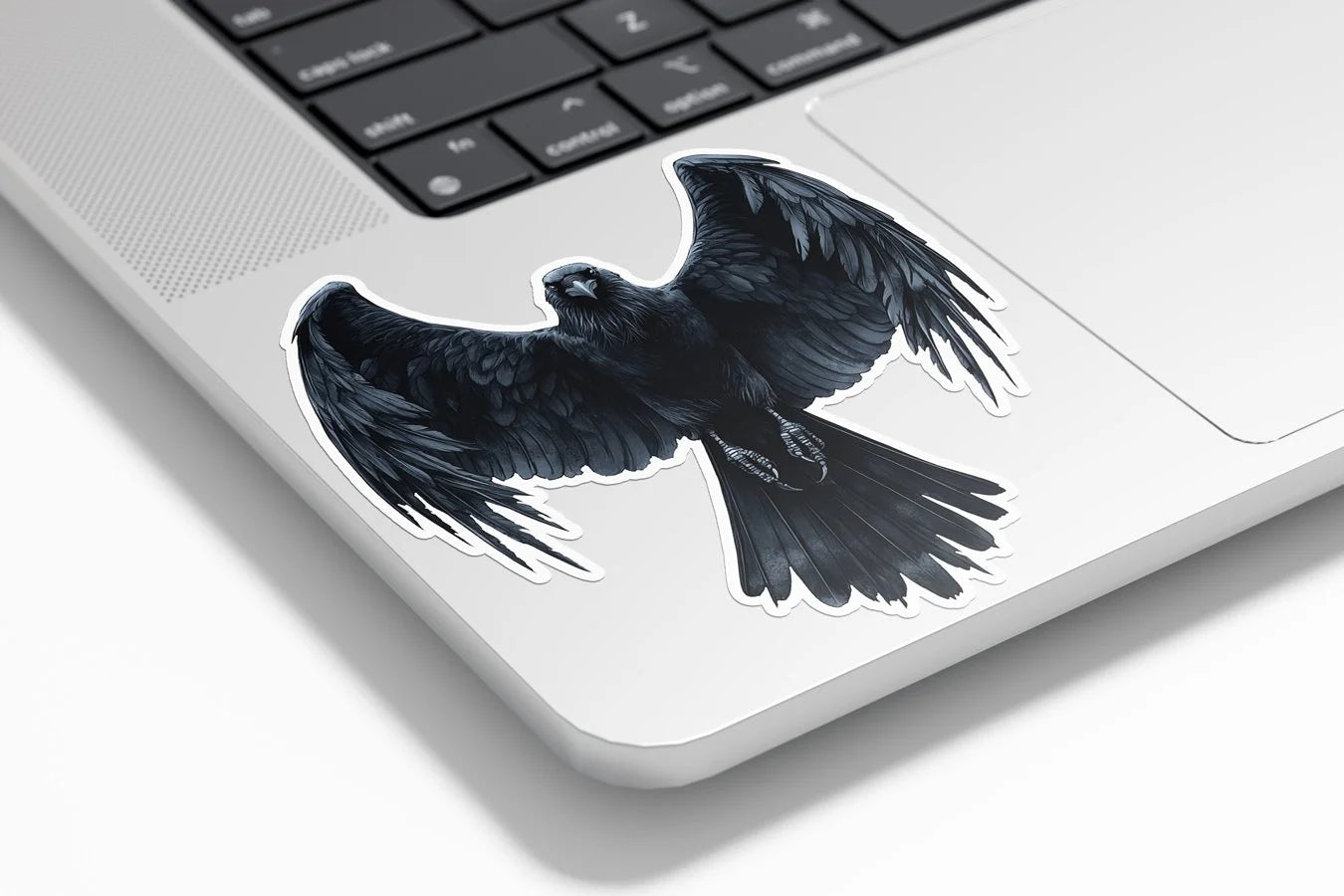 Sticker Vinyle "Dark Raven" – Corbeau Noir aux Ailes Déployées