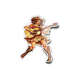 Sticker Vinyle Country Girl - Musicienne avec Guitare - Découpe à la Forme - Résistant Eau et UV