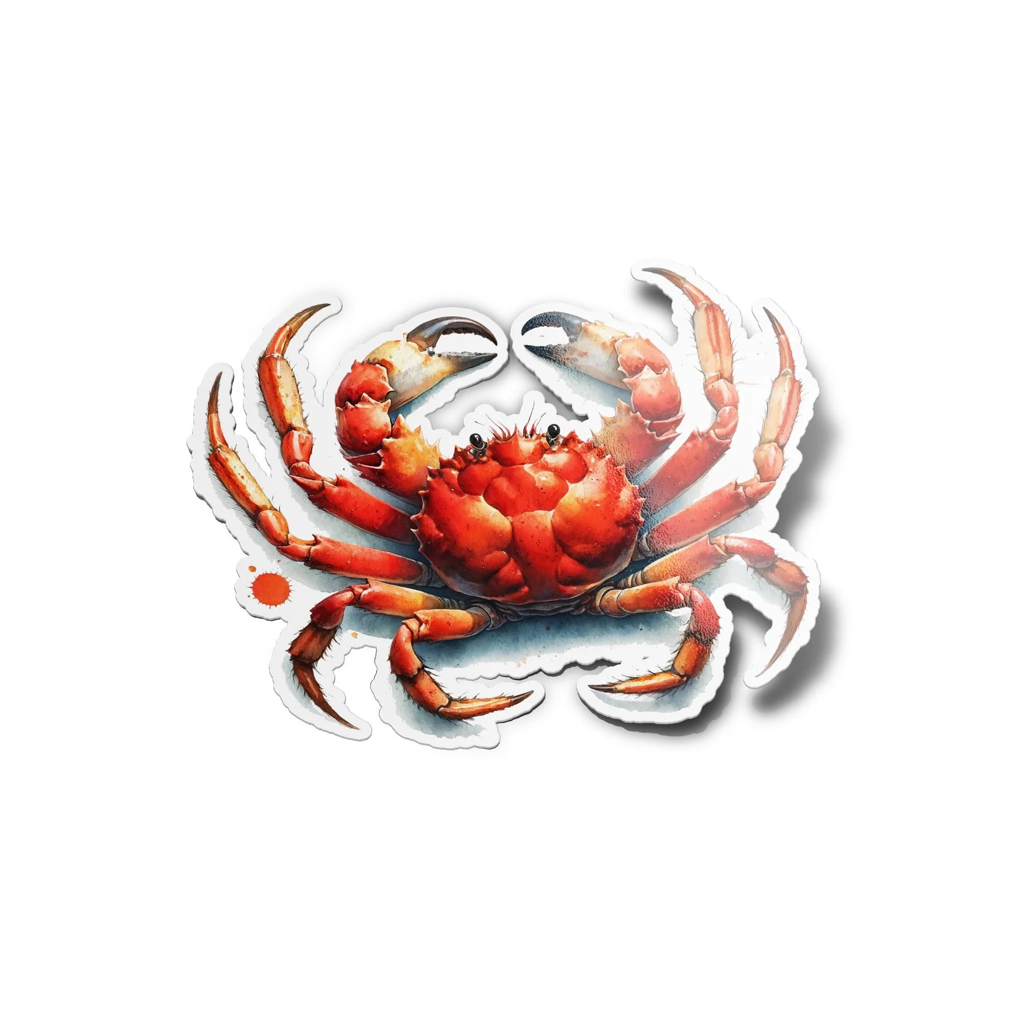 Sticker Vinyle Découpé Crabe de Mer - Aquarelle - Résistant à l'Eau et aux UV