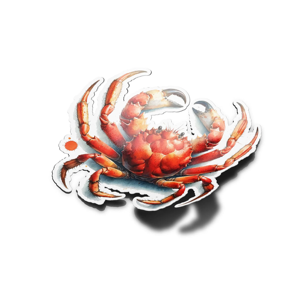 Sticker Vinyle Découpé Crabe de Mer - Aquarelle - Résistant à l'Eau et aux UV