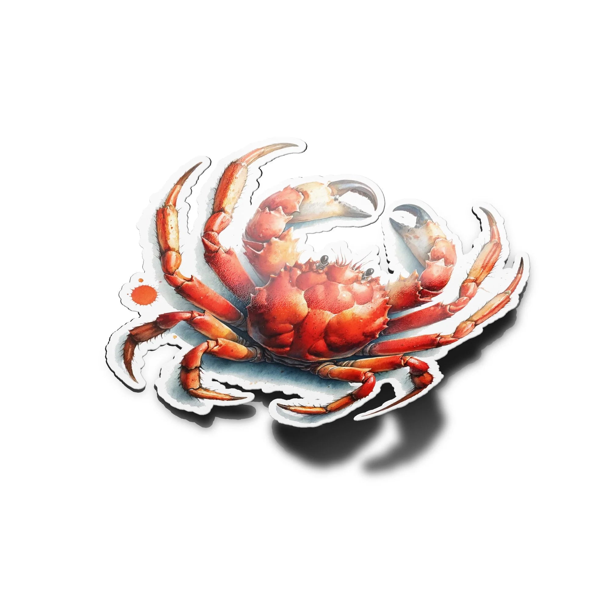 Sticker Vinyle Découpé Crabe de Mer - Aquarelle - Résistant à l'Eau et aux UV