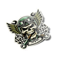 AUTOCOLLANTS STICKERS Crâne de Motard en Vinyle Design Biker avec Casque et Cigare décoration moto chopper