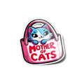 AUTOCOLLANTS STICKERS vinyle Chat mignon tote bag "Mother of cats" 8cm