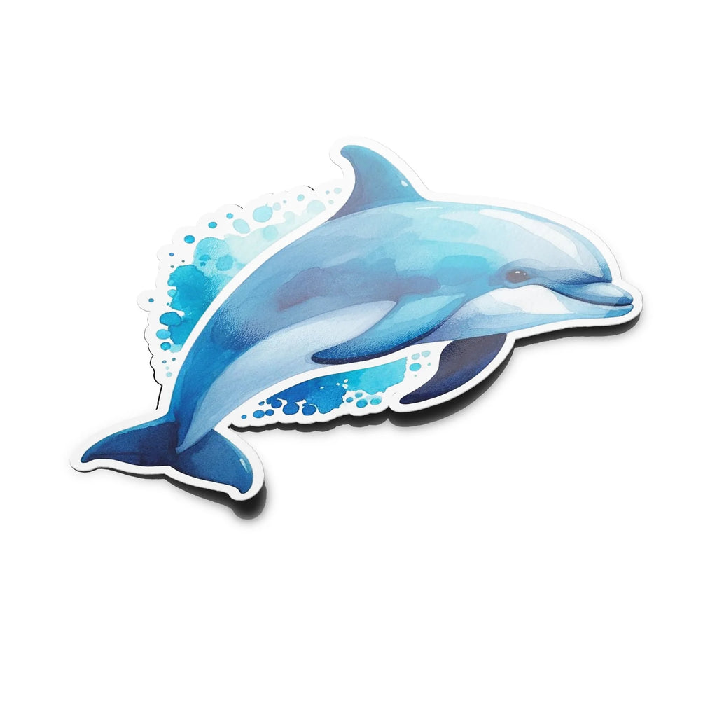 Sticker Dauphin bleu Aquarelle - Vinyle Résistant Eau & UV - Amoureux des animaux & océan