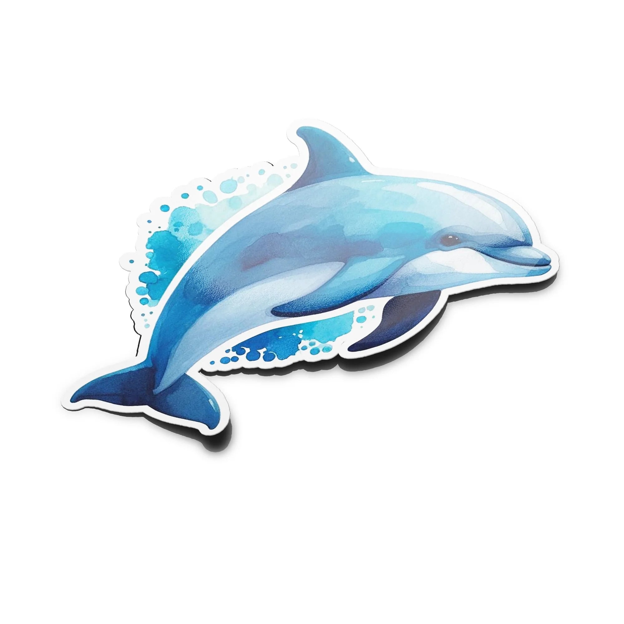 Sticker Dauphin bleu Aquarelle - Vinyle Résistant Eau & UV - Amoureux des animaux & océan