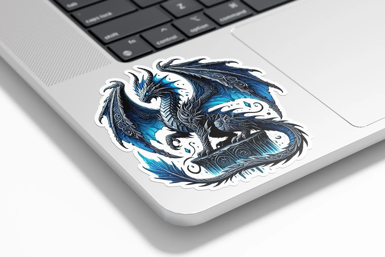 Sticker vinyle Dragon Céleste Bleu - Autocollant résistant eau et UV - Fantaisie fantastique anime