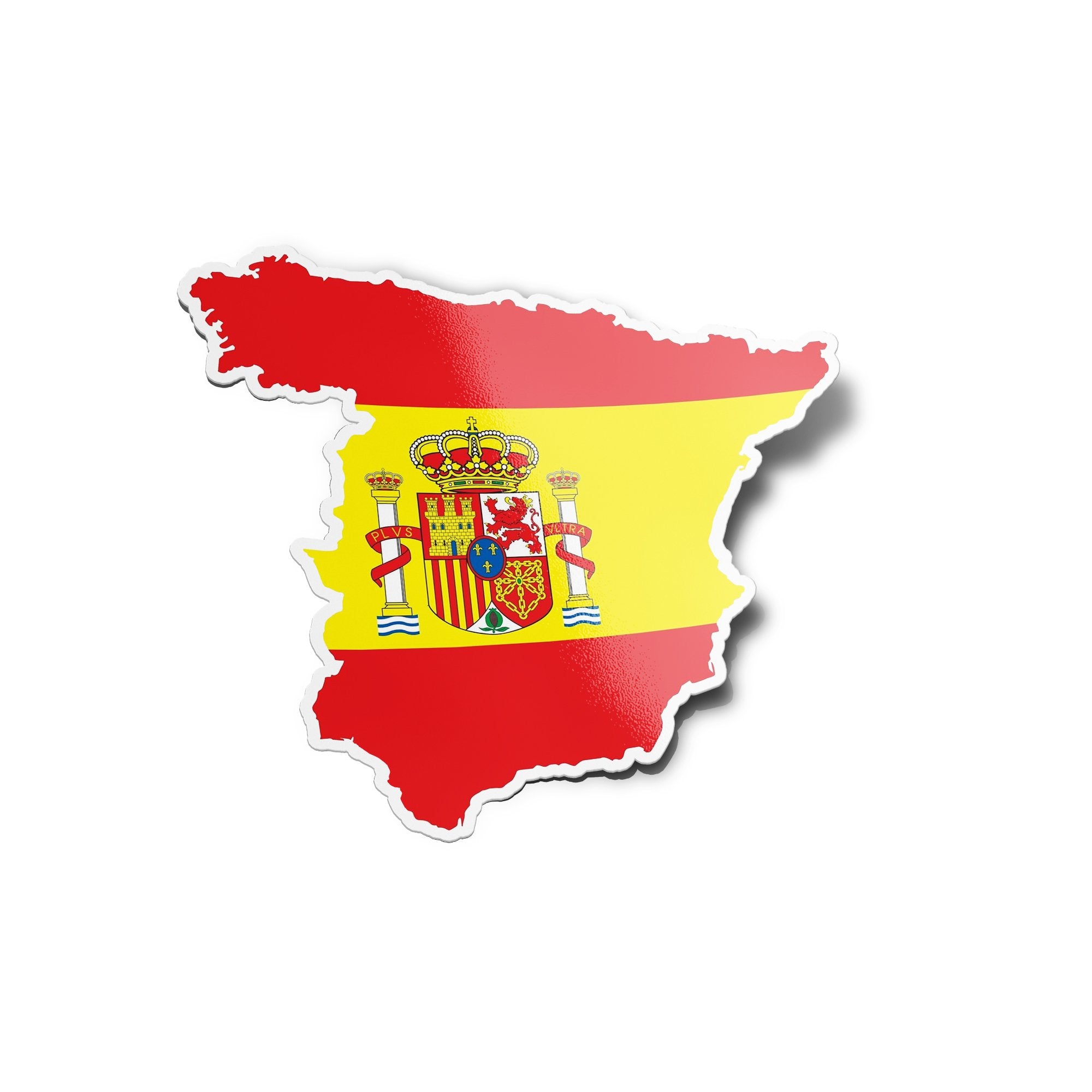 Sticker vinyle carte d'Espagne | Autocollant drapeau espagnol rouge et jaune | Résistant eau et UV