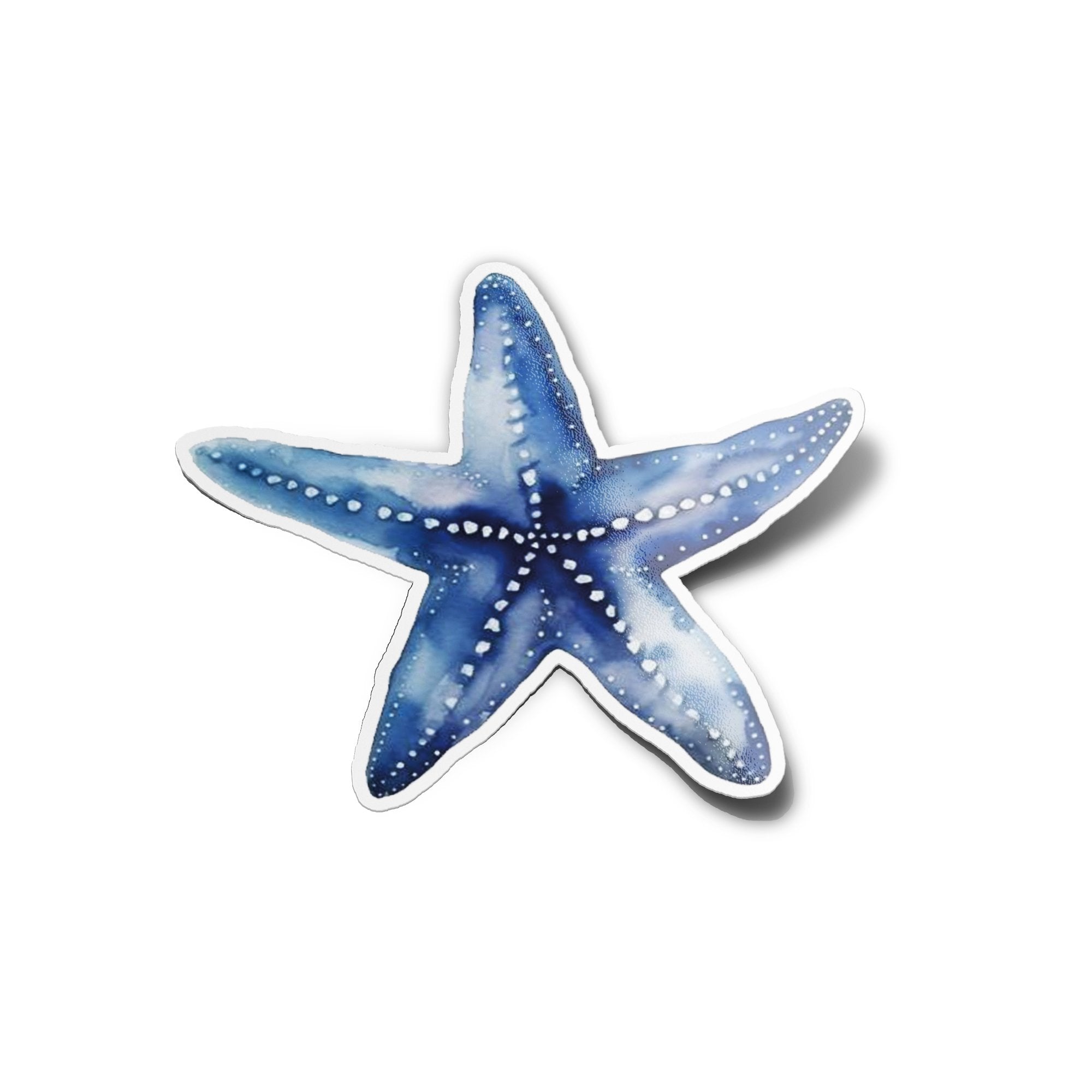 Sticker Vinyle "Étoile de Mer" – Aquarelle Bleue Indigo
