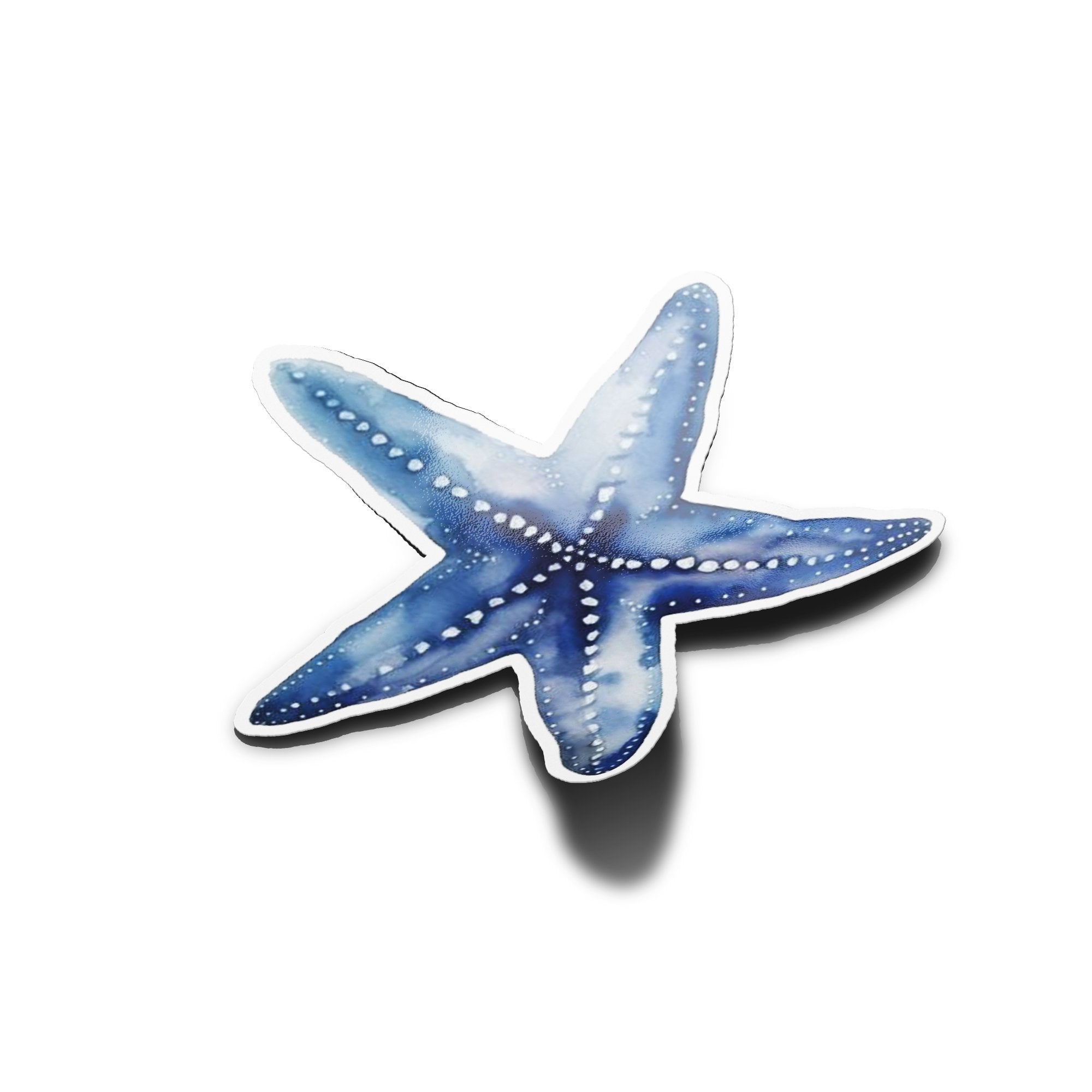 Sticker Vinyle "Étoile de Mer" – Aquarelle Bleue Indigo
