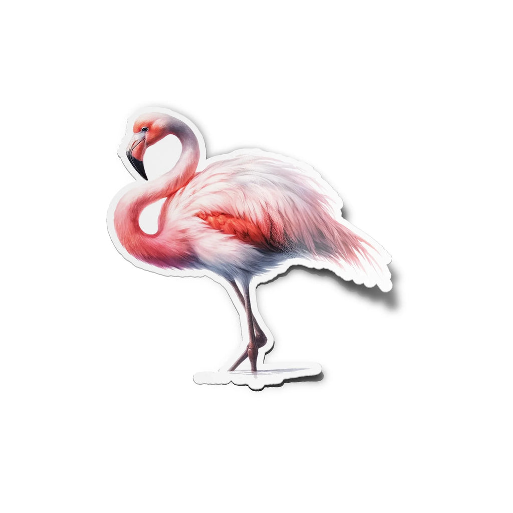 Sticker Vinyle Flamant Rose en Aquarelle – Autocollant Découpé à la Forme, Résistant à l'Eau et aux UV