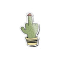 Sticker Vinyle Cactus "Doigt d'Honneur" - Autocollant Humour Résistant Eau et UV - Décoration Originale