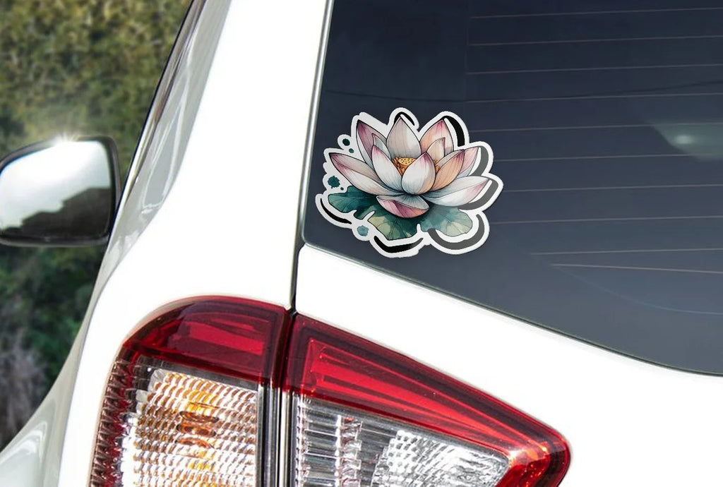 Sticker Vinyle Fleur de Lotus - Décoration Spirituelle et Zen Résistante à l'Eau et aux UV