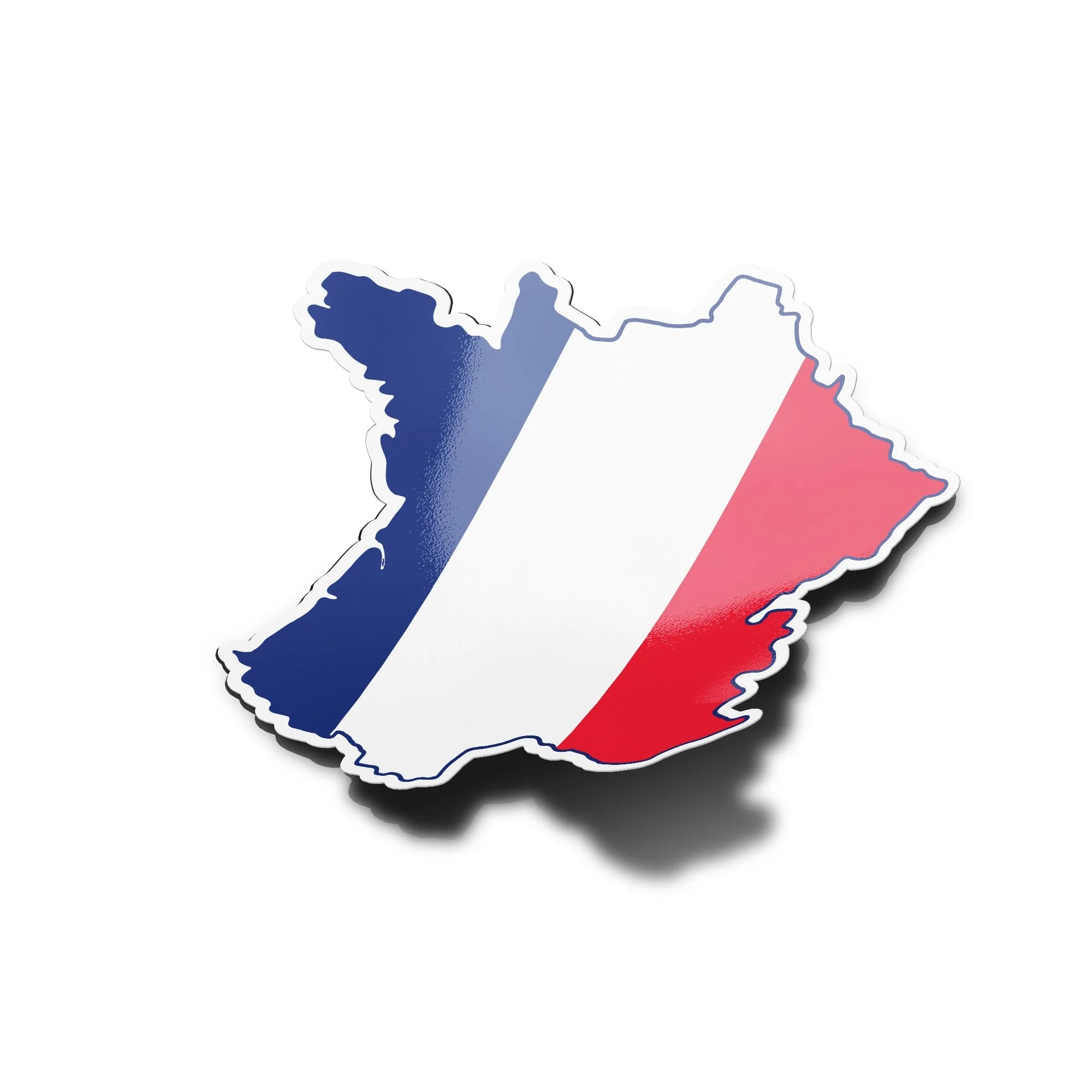 Sticker vinyle carte de France | Autocollant drapeau français bleu blanc rouge | Résistant eau et UV