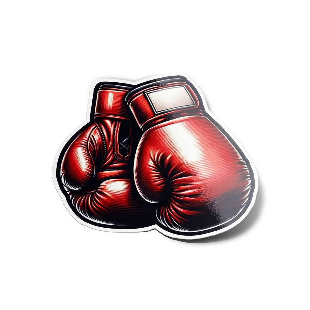 Stickers Gants de Boxe Rouge en Vinyle Durable - Résistant à l'Eau/UV - Idéal pour les Fans de Sport de combat