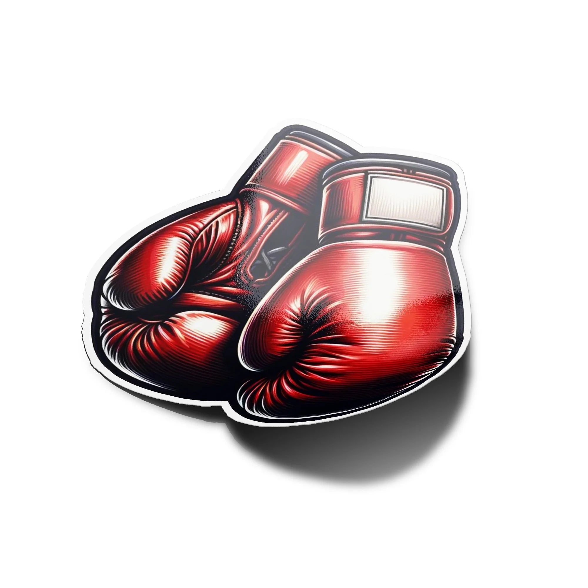 Stickers Gants de Boxe Rouge en Vinyle Durable - Résistant à l'Eau/UV - Idéal pour les Fans de Sport de combat