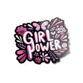 Sticker 'GIRL POWER' en Vinyle - Fleurs et Papillons feministe militant Résistant Eau/UV