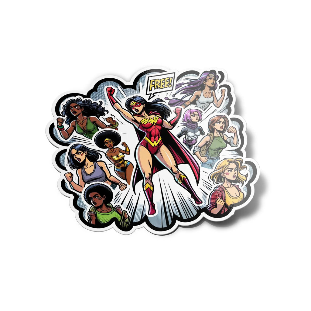 Sticker 'Libres!' - Super-héroïnes Féministes en Vinyle, Résistance Eau & UV