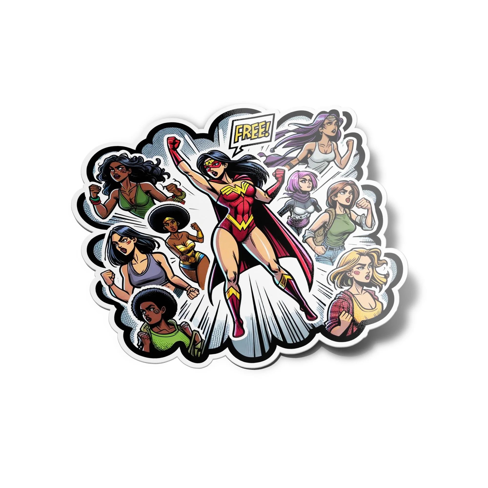 Sticker 'Libres!' - Super-héroïnes Féministes en Vinyle, Résistance Eau & UV