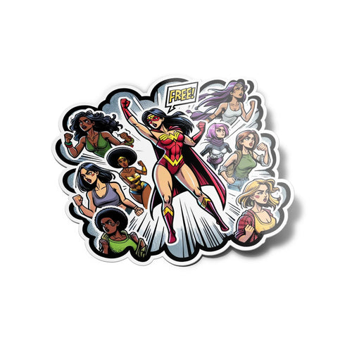 Sticker 'Libres!' - Super-héroïnes Féministes en Vinyle, Résistance Eau & UV