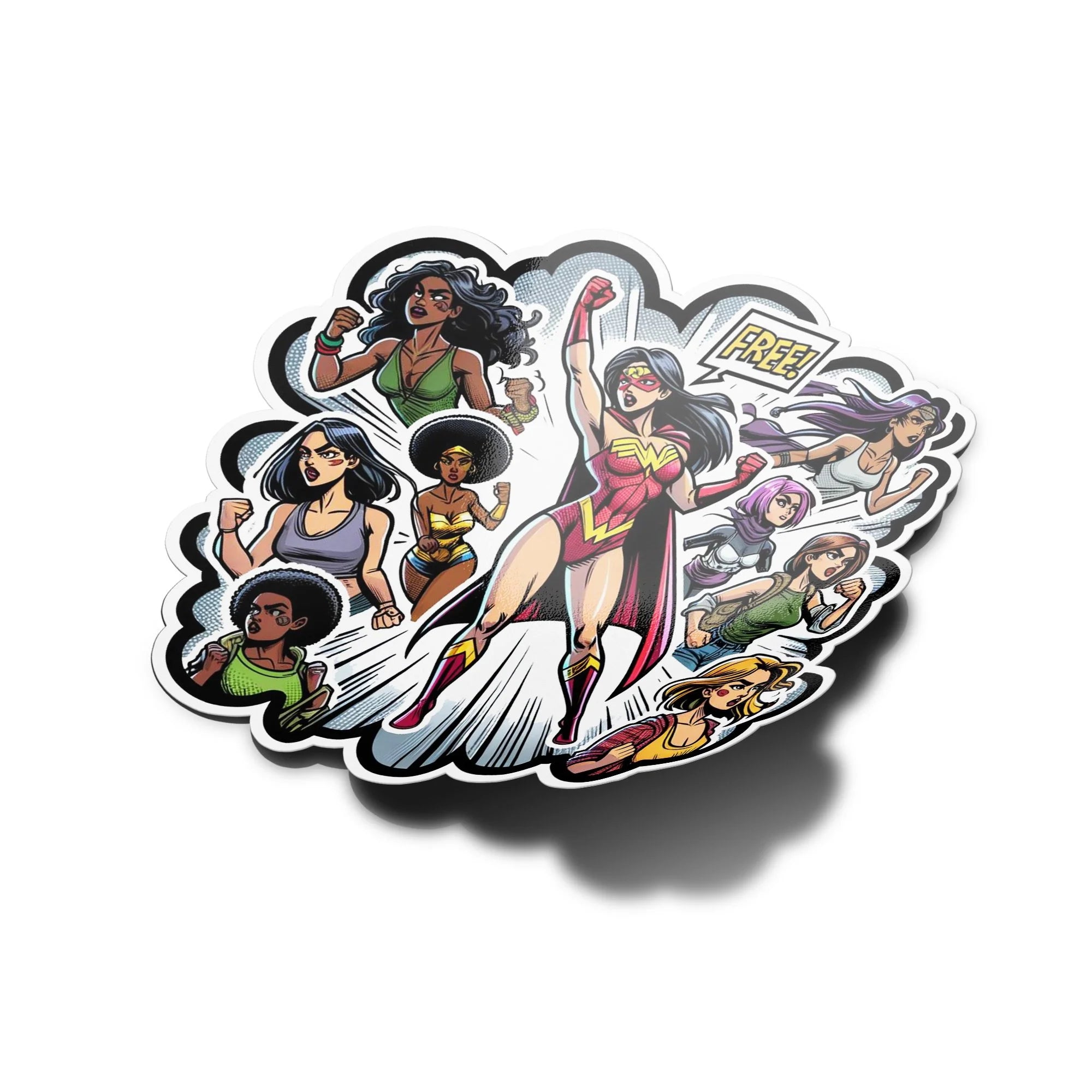 Sticker 'Libres!' - Super-héroïnes Féministes en Vinyle, Résistance Eau & UV