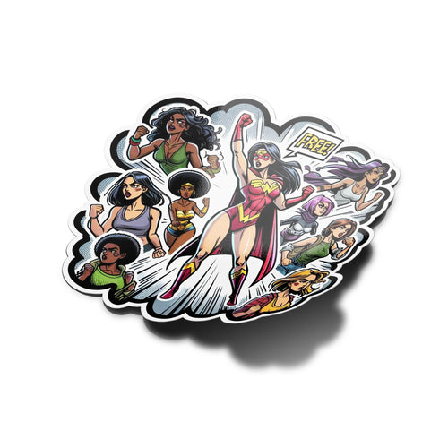 Sticker 'Libres!' - Super-héroïnes Féministes en Vinyle, Résistance Eau & UV