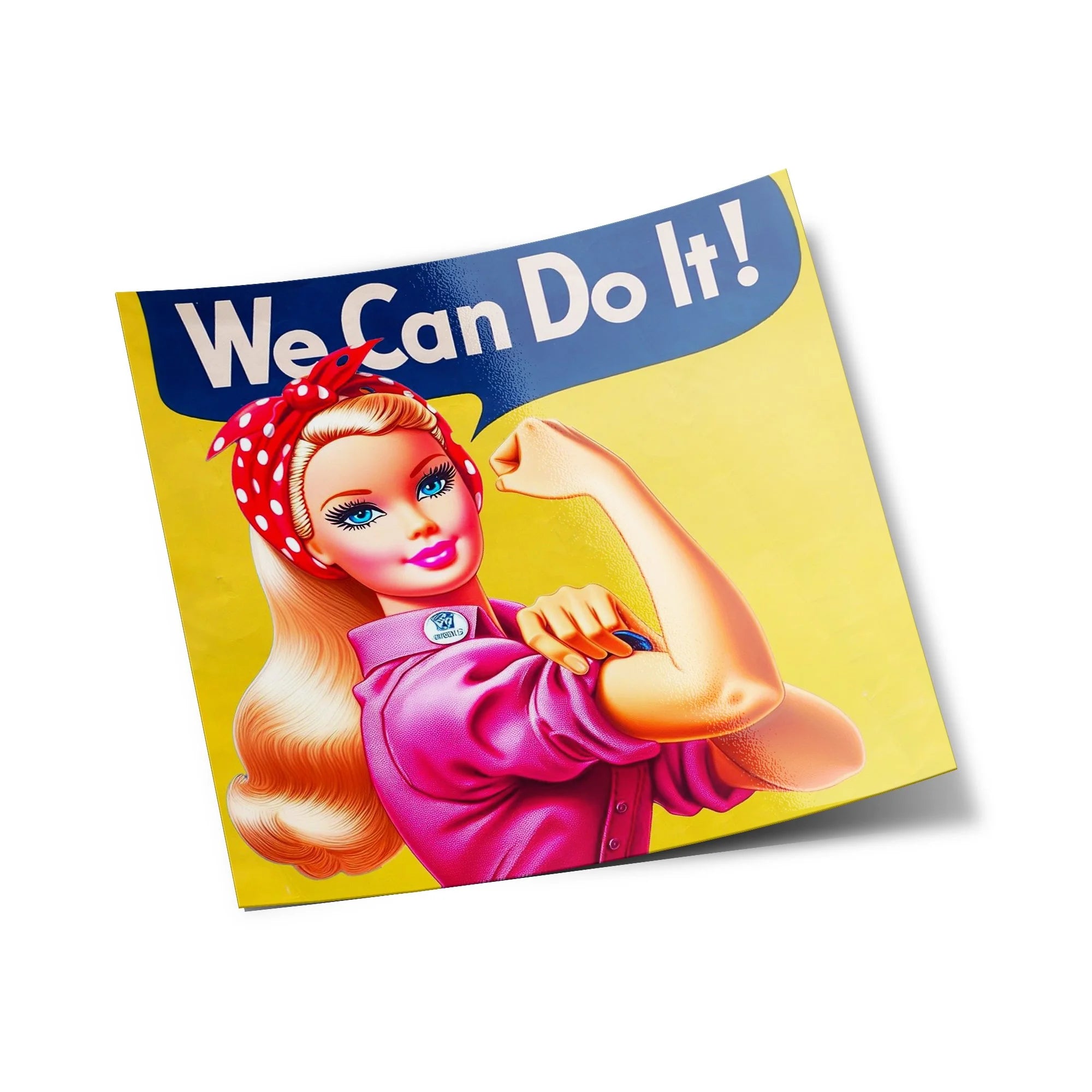 Sticker Vinyle Barbie 'We Can Do It!' - Icône Féministe Résistante à l'Eau et aux UV
