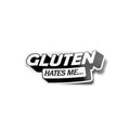 Sticker vinyle "Gluten Hates Me" - Autocollant humoristique pour intolérants au gluten | Résistant eau & UV